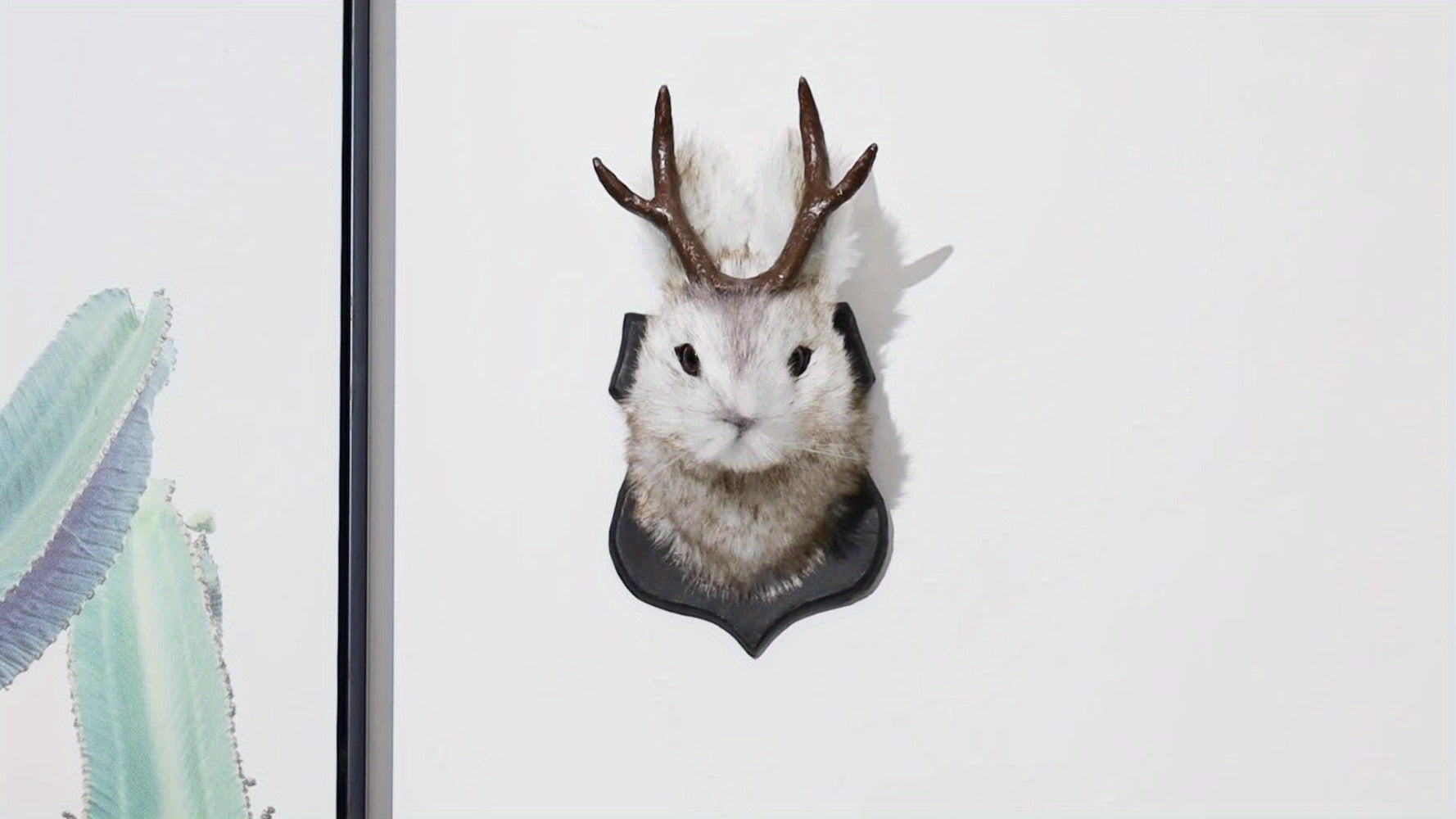 Jackalope Wall Mount Faux Taxidermy Rabbit Head with Antlers - Whimsical 3D Resin Animal Wall Art for Home, Living Room & Office Decor | Retro Fauxidermy Gift for Birthday, Housewarming & Christmas