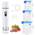 Vacuum Sealing Machine with Reusable Vacuum Bags ¨C Compact Handheld Food Sealer, Portable Meal Storage Device, Powerful Suction, Kitchen Food Preservation Tool with 10 Reusable Bags Included