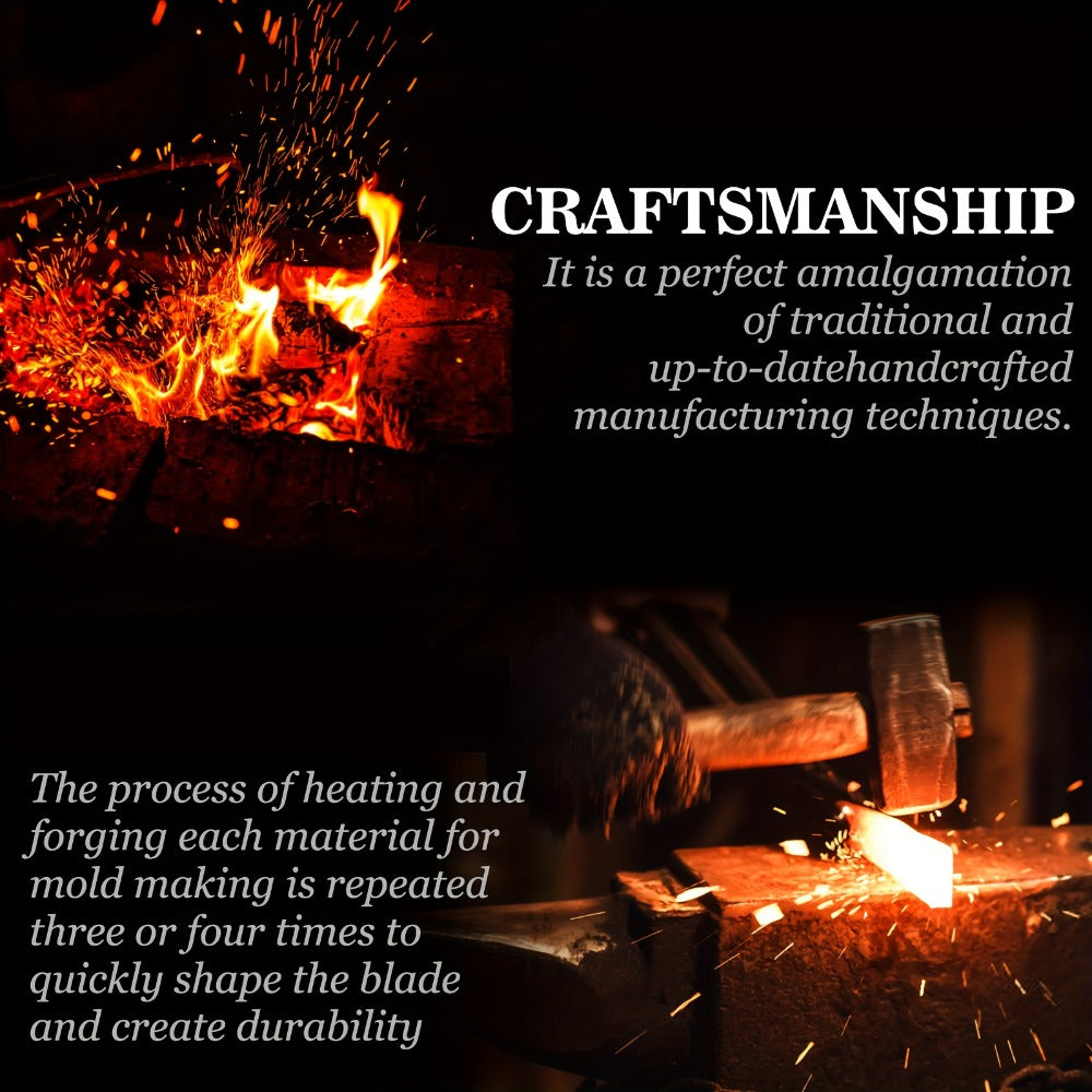 Hand-Forged Ulu Knife Rocker Blade High Carbon Steel Full Tang Rosewood Handle with Leather Sheath & Gift Box, Mezzaluna Chopping Knife for Kitchen Camping BBQ, Chef Gift for Men