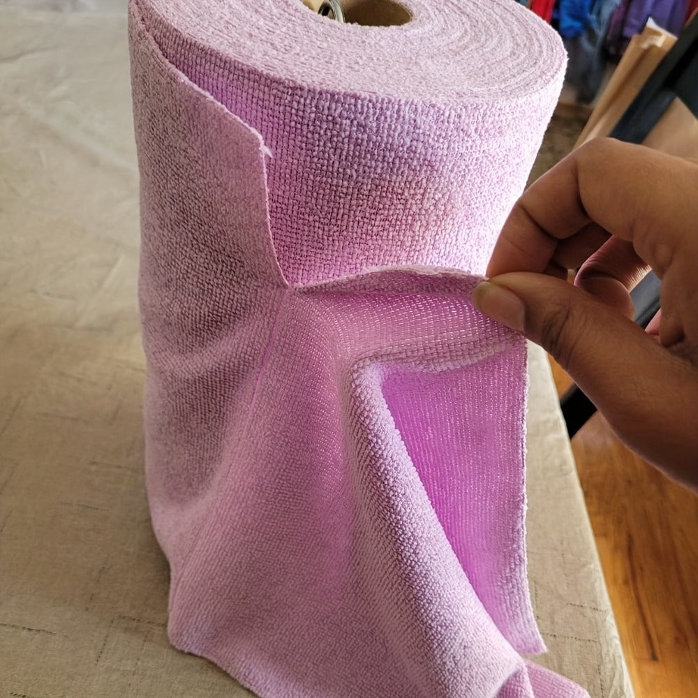 Microfiber Cleaning Cloths Reusable Paper Towel Roll Replacement ¨C Washable Absorbent Tear-Away Dishcloths for Kitchen, Bathroom & Car | Eco-Friendly Rags 50 or 100 Pack, 12x12 Inch