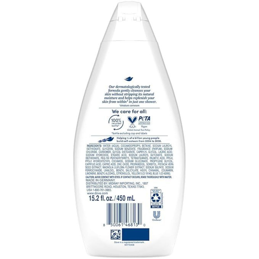 Dove Body Wash Gentle Pamper 450ml 3 Pack | Moisturizing Shower Gel with Soft Jasmine & Shea Butter Scent