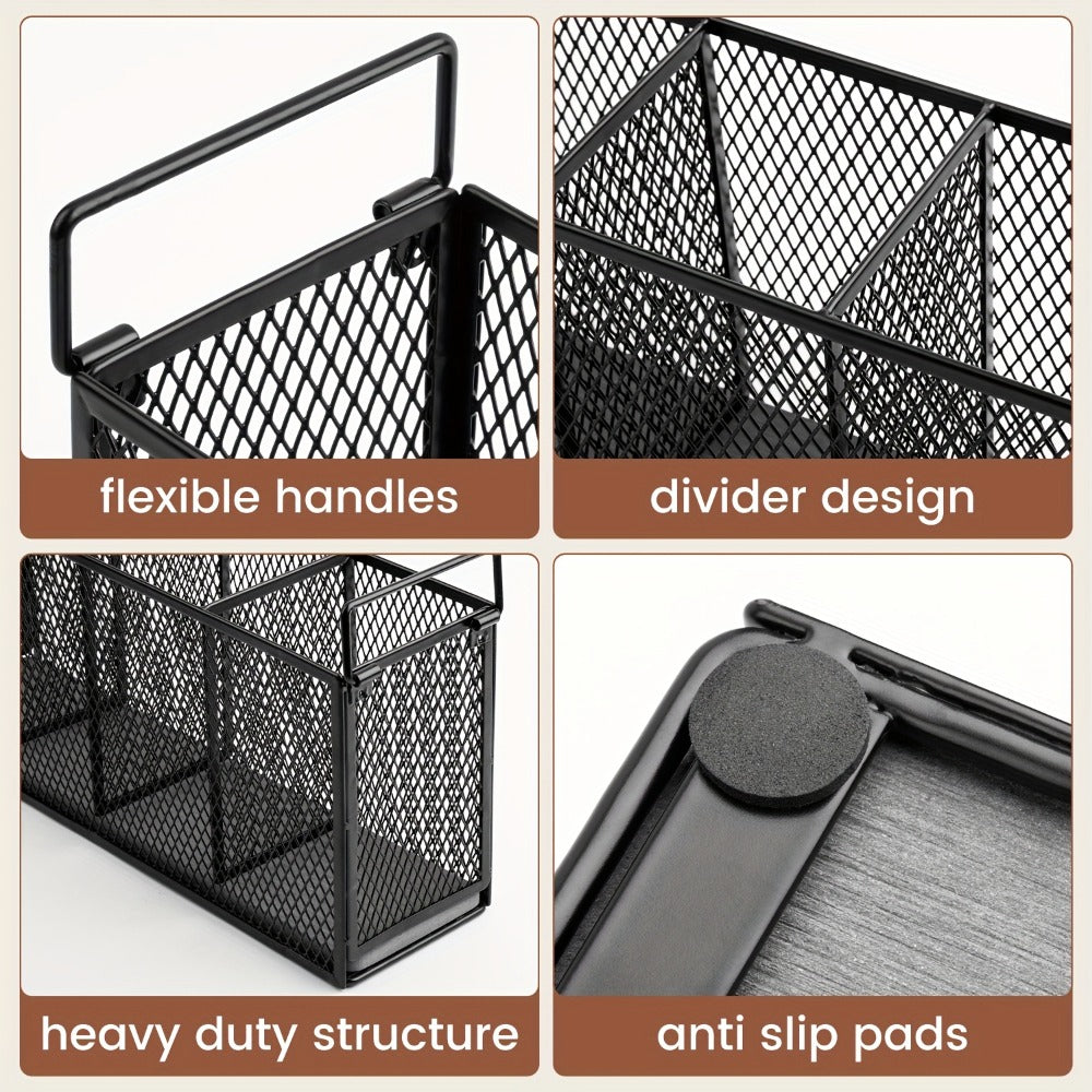 Kitchen Utensil Holder 4-Compartment Diatomaceous Earth Base Organizer