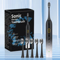 Sonic Electric Toothbrush IPX8 Waterproof USB Rechargeable with 5 Replacement Brush Heads, Smart Timer, Metal Shaft, Couple Design for Adults Men & Women ¡ª Black, Green Pink, Pink White