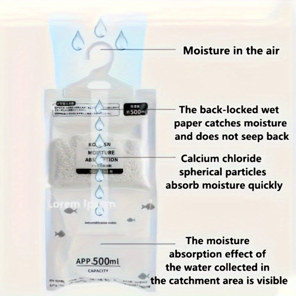 Moisture Absorber Bags 20 Pack Hanging Dehumidifier Bags 90-Day Power-Free Reusable Damp Absorber with Hooks for Wardrobe Bedroom Bathroom Closet