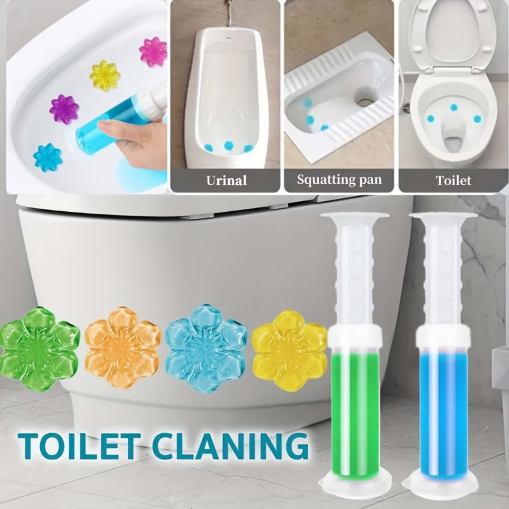 Toilet Cleaning Gel Stamp with Dispenser, Toilet Bowl Freshener & Cleaner Gel Stamps Prevent Scale & Toilet Ring, 6 Scents ¨C Ocean, Lavender, Floral, Peach, Lemon, Pine ¨C 4 Pcs or 8 Pcs Pack