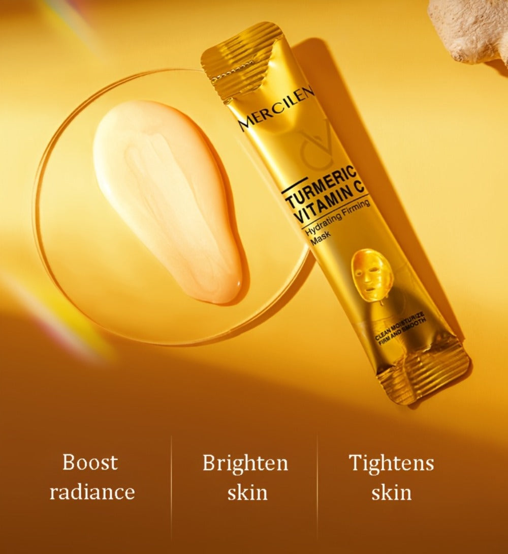 Turmeric Tear Off Facial Mask 20pcs - Deep Moisturizing Gel Face Mask, Brightening & Radiance Boosting, Non-Sticky Peel Off Mask for Daily Skin Care, Travel Size, Suitable for All Skin Types, Holiday Gift