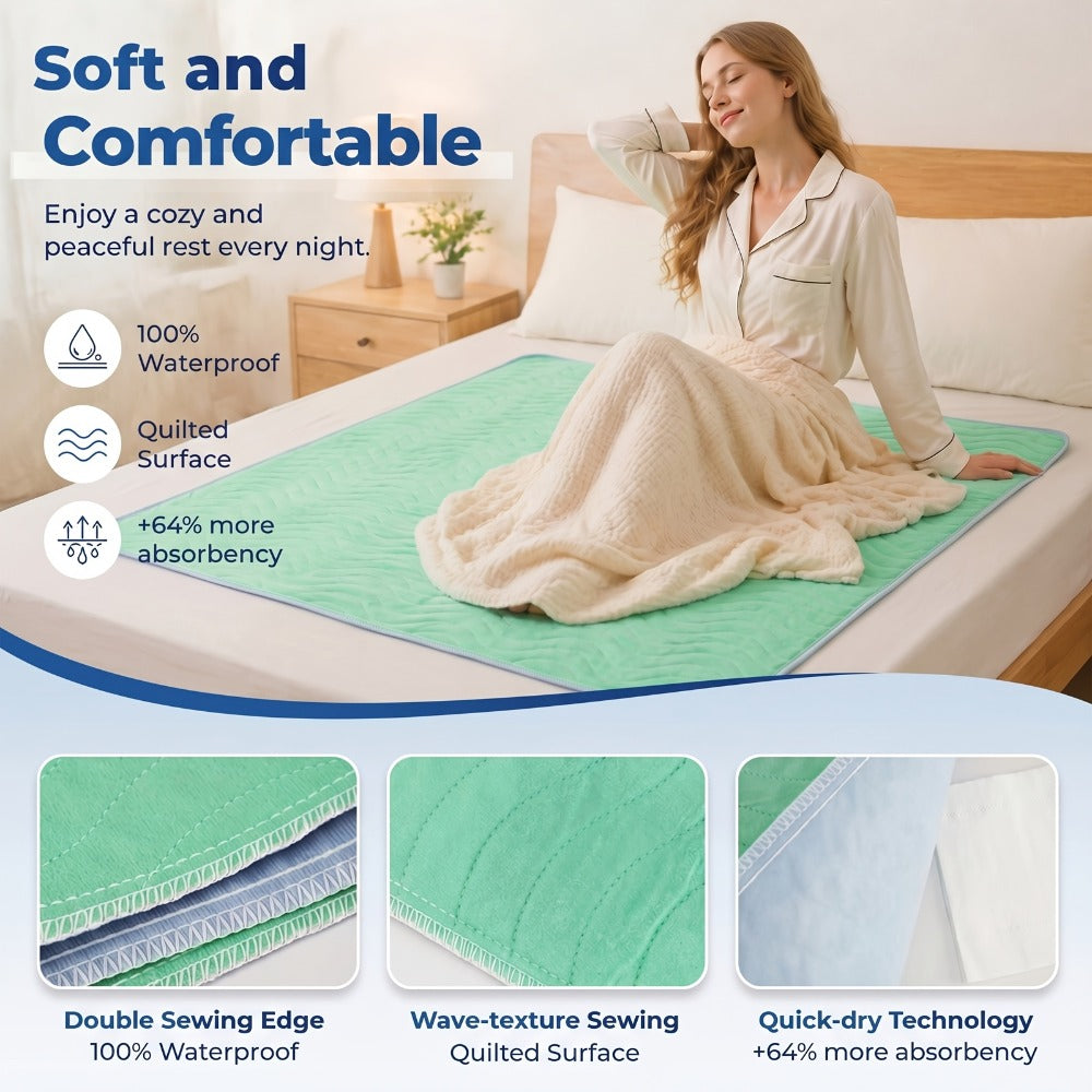 Washable Reusable Underpads 36x36 Inch Extra Heavy Absorbency Waterproof Bed Pads for Adults Kids and Elderly Quick Drying Leak-Proof Mattress Protector Pee Pads for Dogs and Puppies Couch Sofa Floor Protection