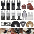 115pcs Oscillating Saw Blades Set with Sandpaper ¨C Multitool Blades for Wood Metal Plastic, Universal Fit for Major Brands, Complete DIY & Pro Cutting Kit