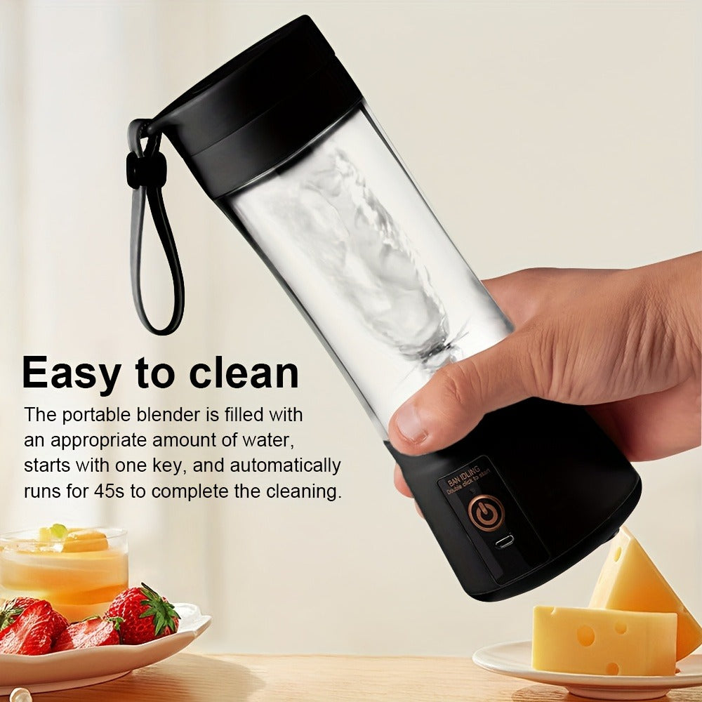 Portable Blender Cup USB Rechargeable 380ML - Mini Personal Blender with 6 Blades for Smoothies, Shakes & Juice, Compact Travel Blender for Office, Gym, Picnic & Outdoor, 5 Colors
