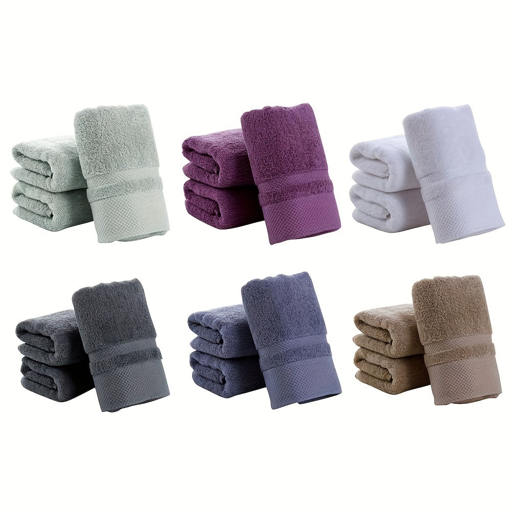 100% Cotton Bath Towel 500GSM Ultra Absorbent Soft Quick Dry Thick Hand Towel for Bathroom Gym Machine Washable Khaki Purple Blue Gray Green White 6-Pack Colorful