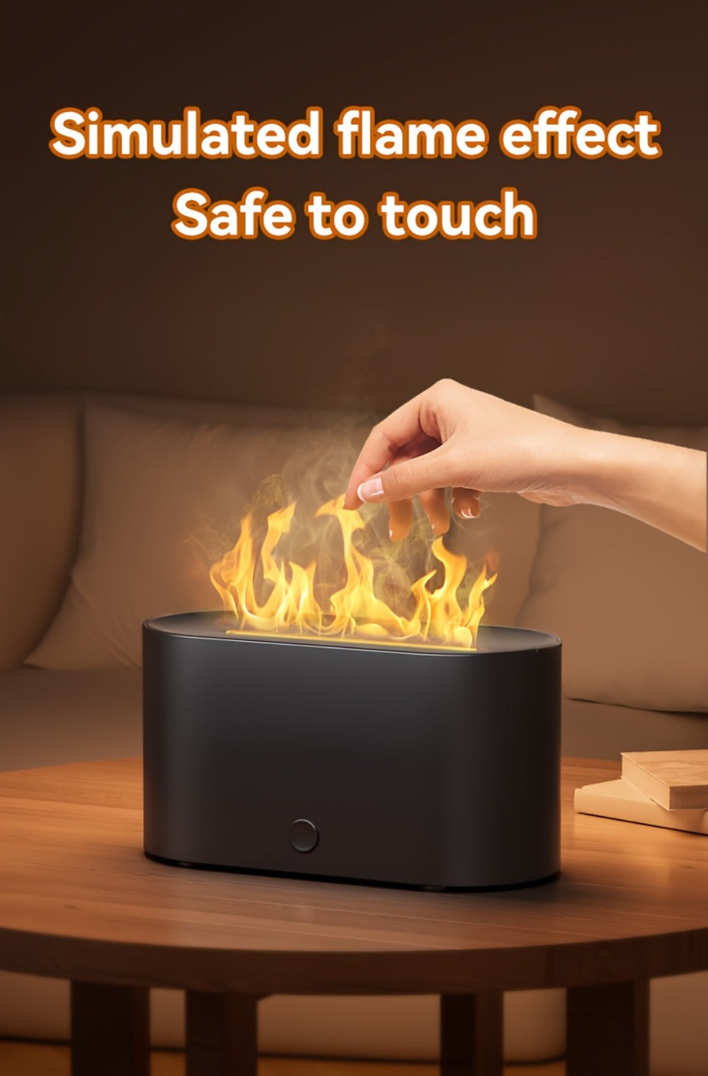 Flame Humidifier USB Mini - 7-Color Flame Atmosphere Light, Aromatherapy & Humidification 2-in-1, 3-Gear Mist Adjustable, Top Fill Design, Romantic Bedroom Decor Night Light, Christmas Gift