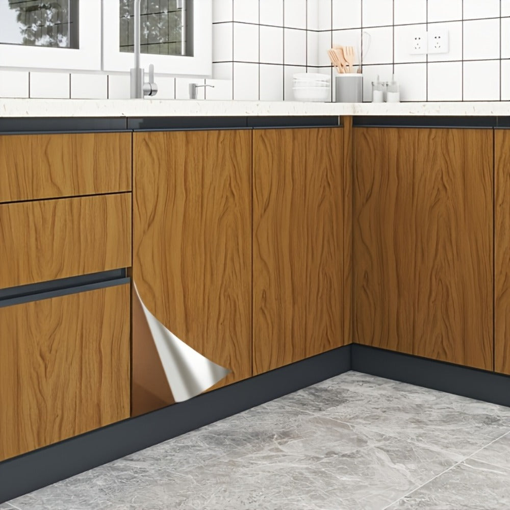 Wood Grain Contact Paper Peel and Stick Wallpaper - Self-Adhesive Removable Wall Sticker Waterproof Vinyl Film for Cabinets Countertops Furniture Doors Tables - White Black Brown DIY Home Decor