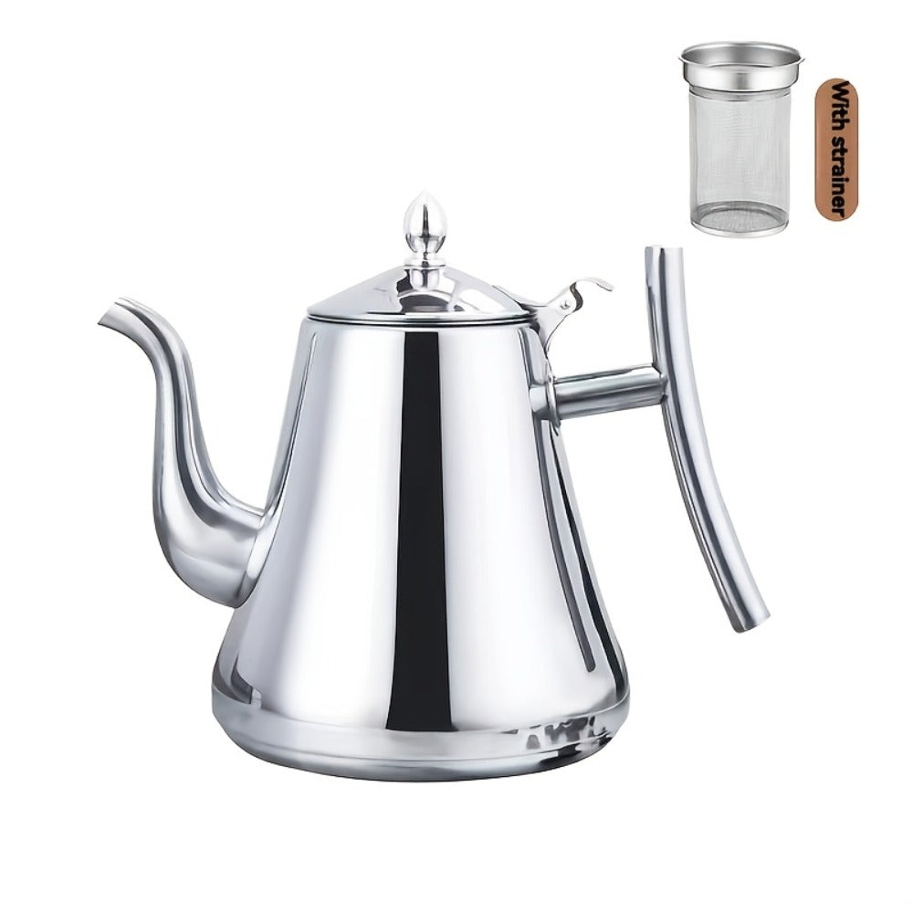 Stainless Steel Tea Kettle with Filter ¨C Tea Pot Coffee Pot Cold Water Pitcher for Home Hotel Restaurant, Induction Cooker Compatible, Thickened