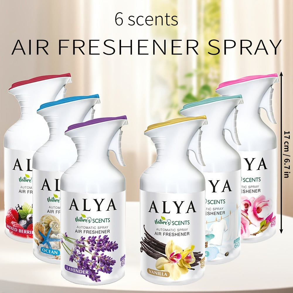 Aromatherapy Air Freshener Spray 6 Scents | Lavender Vanilla Ocean Magnolia | Multi-Purpose Room Spray for Car Home Office Bathroom Fabric Closet Odor Eliminator