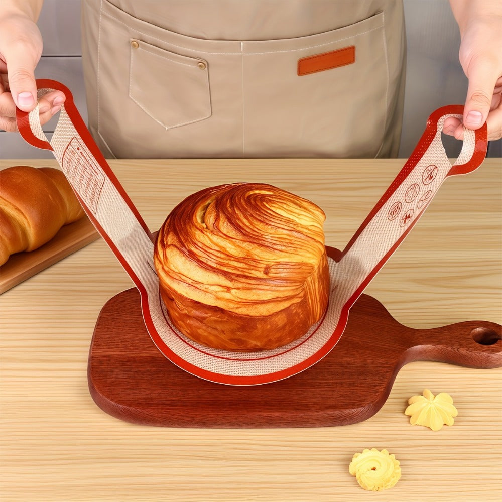 Silicone Bread Sling for Dutch Oven, 4pcs Reusable Baking Mat with Long Handles for Sourdough Bread, Nonstick Dough Transfer Liner, Loaf Pan Lifter for Proofing and Baking