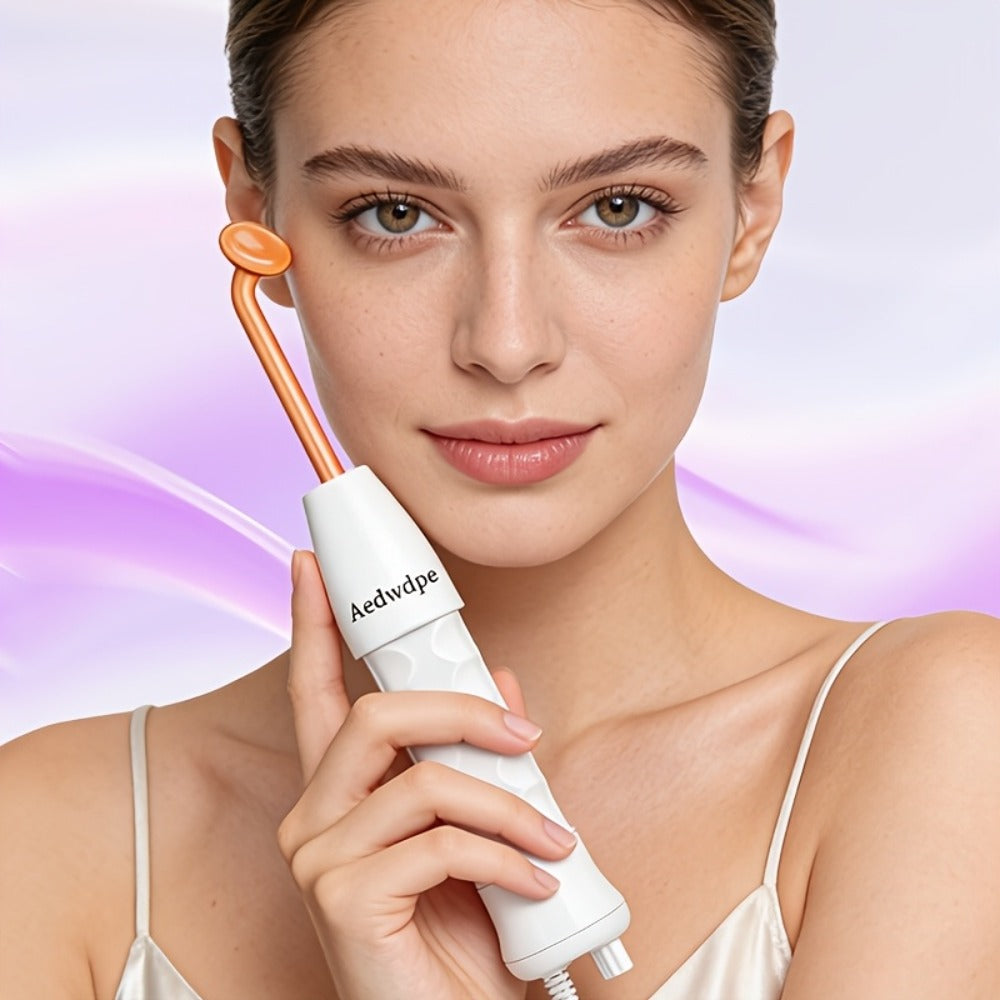 High Frequency Facial Massager 4-in-1 Professional Skincare Tool, Compact Plug-In High Frequency Wand for Face Acne Wrinkles Hair Growth, Elegant White Gift for Women Girlfriends Mothers