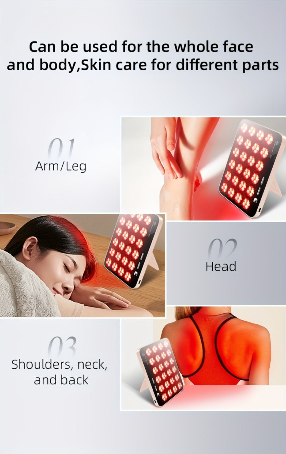 LED Light Therapy Device for Face & Body with Stand - Home Spa