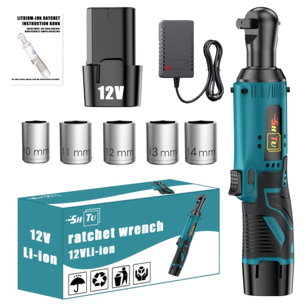 12V Brushless Electric Ratchet Wrench Set with Battery & Quick Charger ¨C Wireless Car Repair Tool Kit for Home & Auto, Holiday Gift for Men