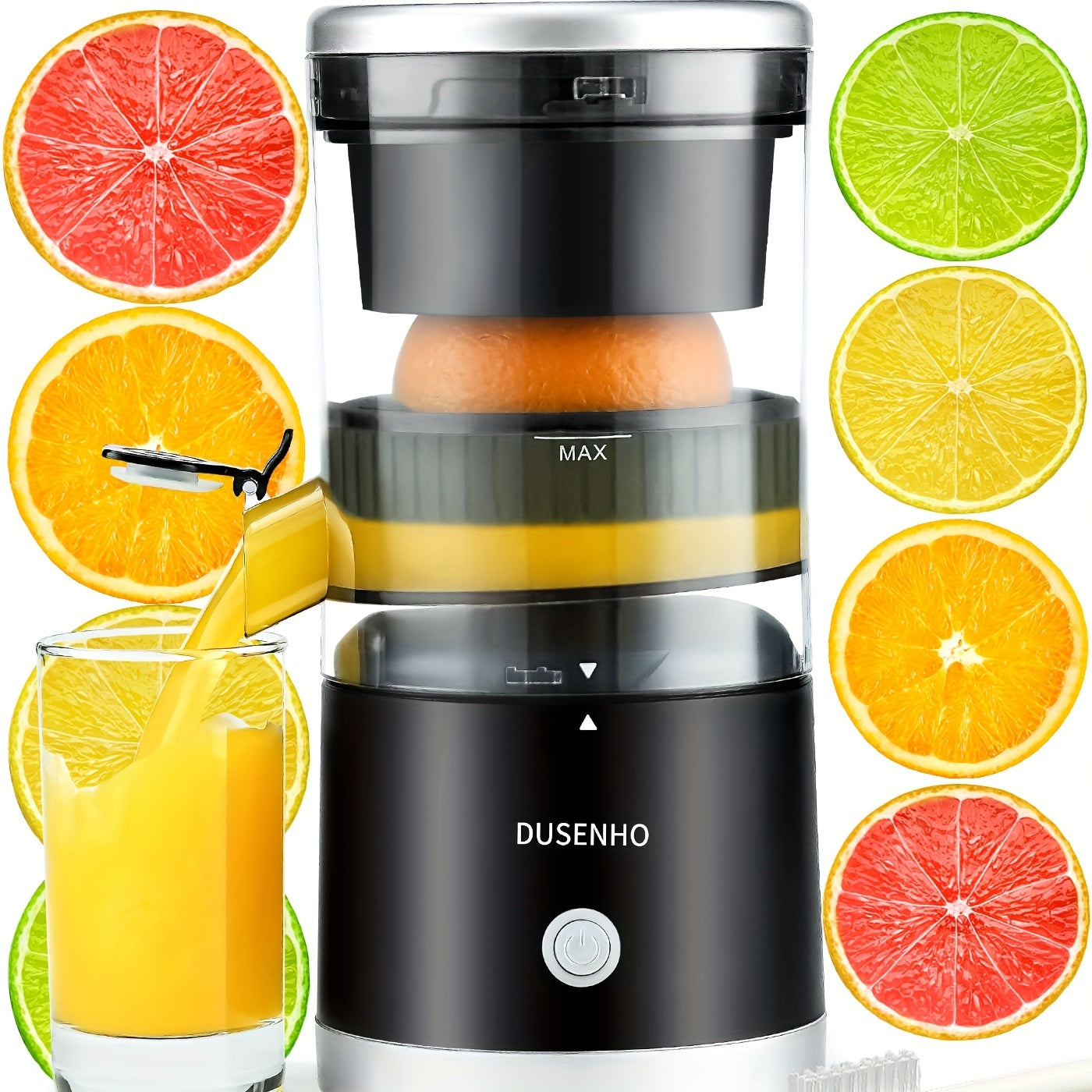 Electric Citrus Juicer Rechargeable USB-C ¨C Portable Electric Orange Juicer Machine with 45W Motor, BPA-Free, Quiet Operation, Cleaning Brush Included, for Orange Lemon Lime