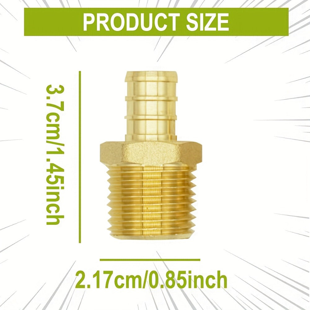 Brass PEX Crimp Adapters 20pcs - 10pcs 1/2¡± PEX x 1/2¡± Male NPT & 10pcs 1/2¡± PEX x 1/2¡± Female NPT Threaded Adapter, Crimp Fittings for PEX Pipe Plumbing Connections