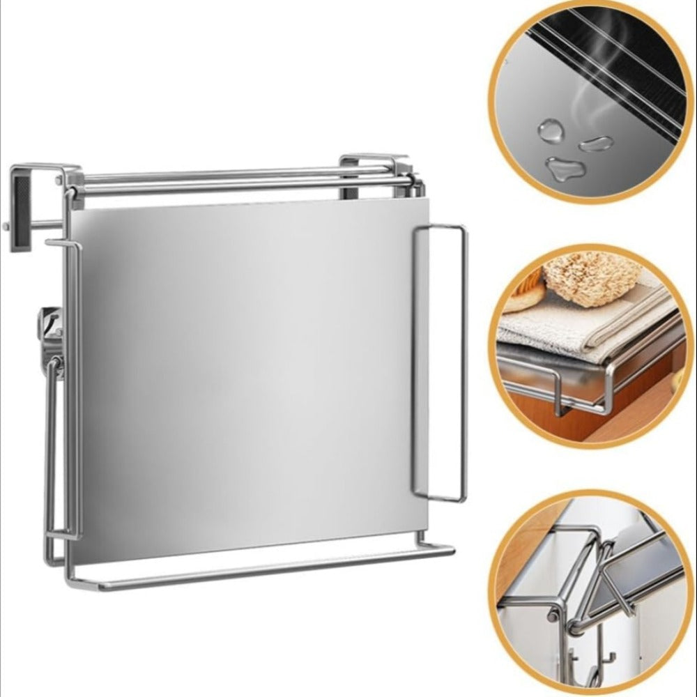 Foldable Stainless Steel Kitchen Storage Rack ¨C Cabinet Door Organizer & Countertop Shelf for Kitchen, Bathroom & Pantry | Space-Saving Multi-Use Hanging Rack