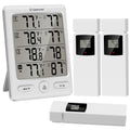 Indoor Outdoor Thermometer Wireless with 3 Remote Sensors - Digital Hygrometer Temperature Humidity Monitor, 200FT Range, Large Display, Backlight, Low Battery Alarm, High Accuracy, Black or White