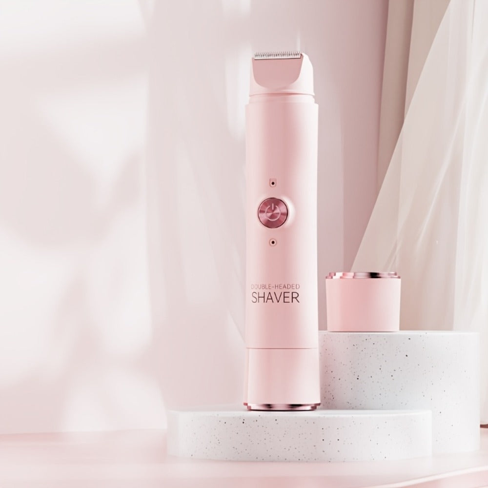 Electric Epilator for Women Double Head USB Rechargeable Painless Hair Removal Shaver Bikini Trimmer Body Private Area Grooming Device