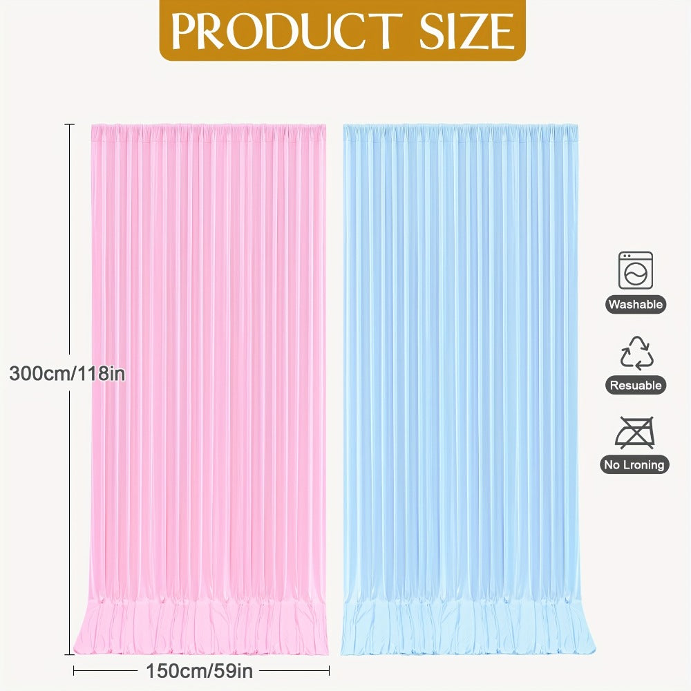Blackout Backdrop Curtain 4 Pack 5x10 Ft - Heavyweight Nonwoven, Wrinkle-Resistant, Smooth Hanging for Wedding Birthday Baby Shower Party Photography Background Decoration