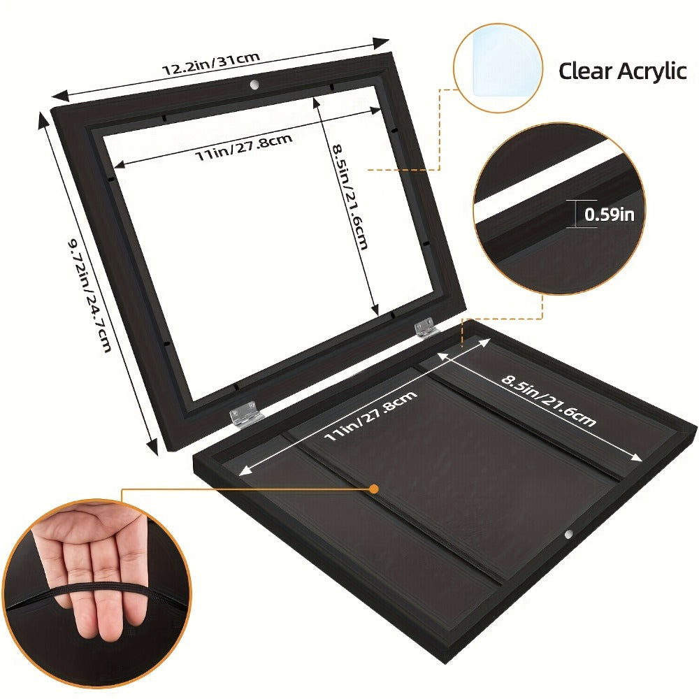 Kids Artwork Frame Front Opening Changeable 8.5x11 Children Art Display Picture Frame Holds 100+ Pieces for Drawing Crafts Photos 2 Pack 4 Pack Wood White
