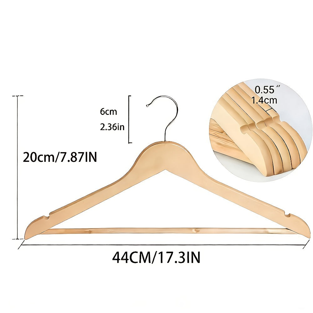 Premium Wooden Hangers with 360¡ã Rotatable Hook & Shoulder Grooves | Slim Durable Wood Coat Suit Hangers | 10 20 30 Pack Closet Organizer in Natural & Champagne