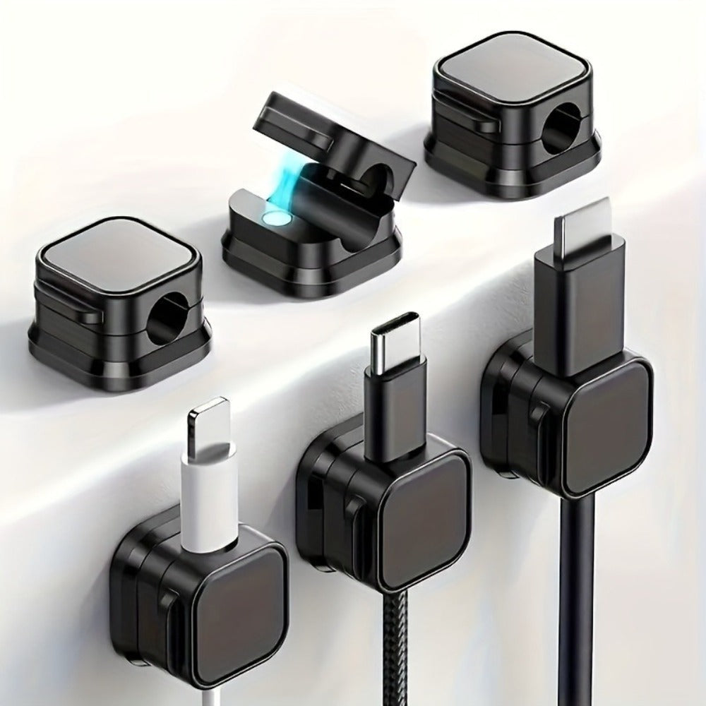 Silicone Cable Clips Self-Adhesive 16 Pcs ¨C Reusable Cable Organizer & Wire Management for Desk, Car & Office, Universal Data Cable Holder, High-Elasticity Wear-Resistant, for Tech Geeks & Students (Black)