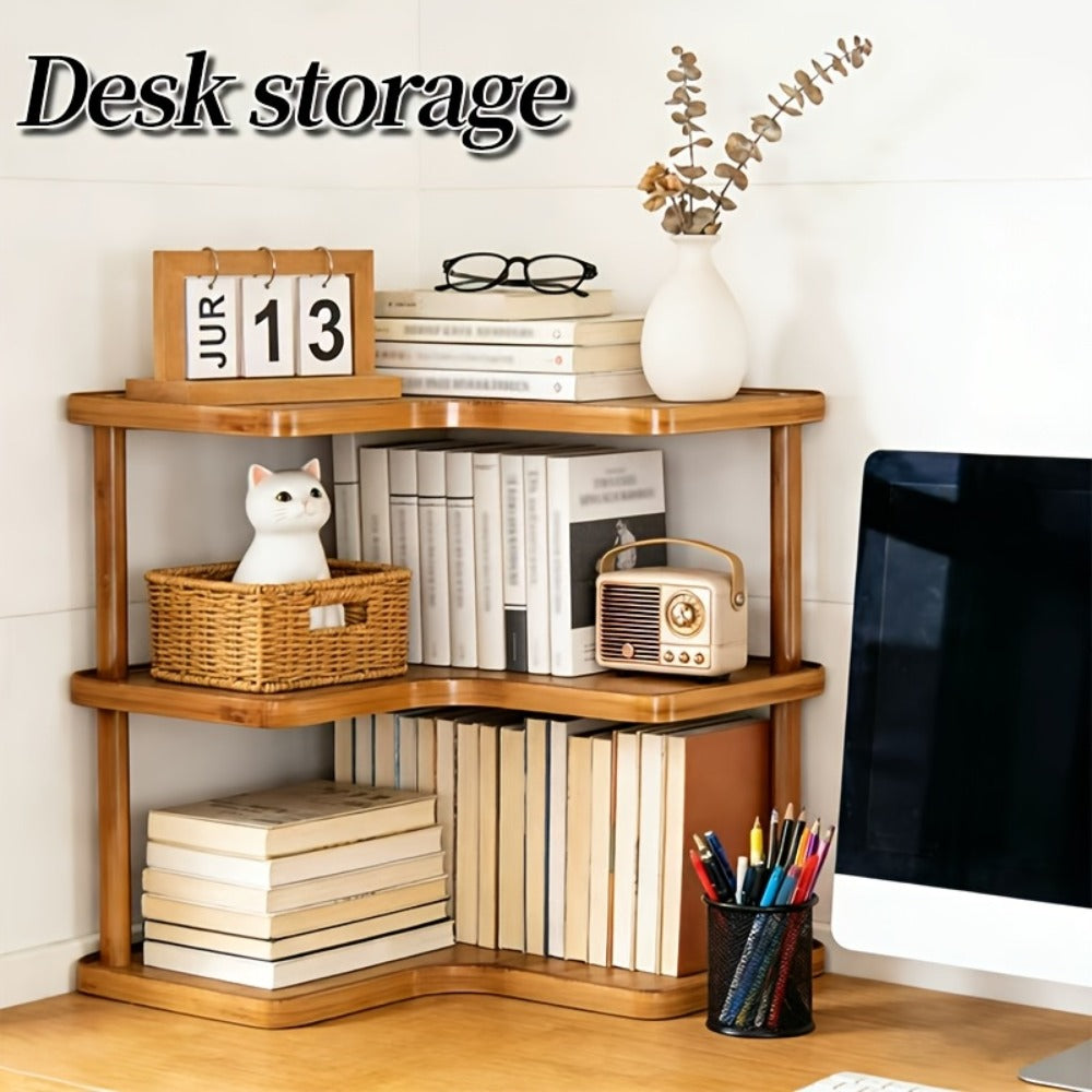 Corner Shelf Organizer for Kitchen, 3-Tier Triangular Coffee Station Storage Rack for Countertop, Holds Cups, Mugs, Coffee Accessories and Kitchen Essentials