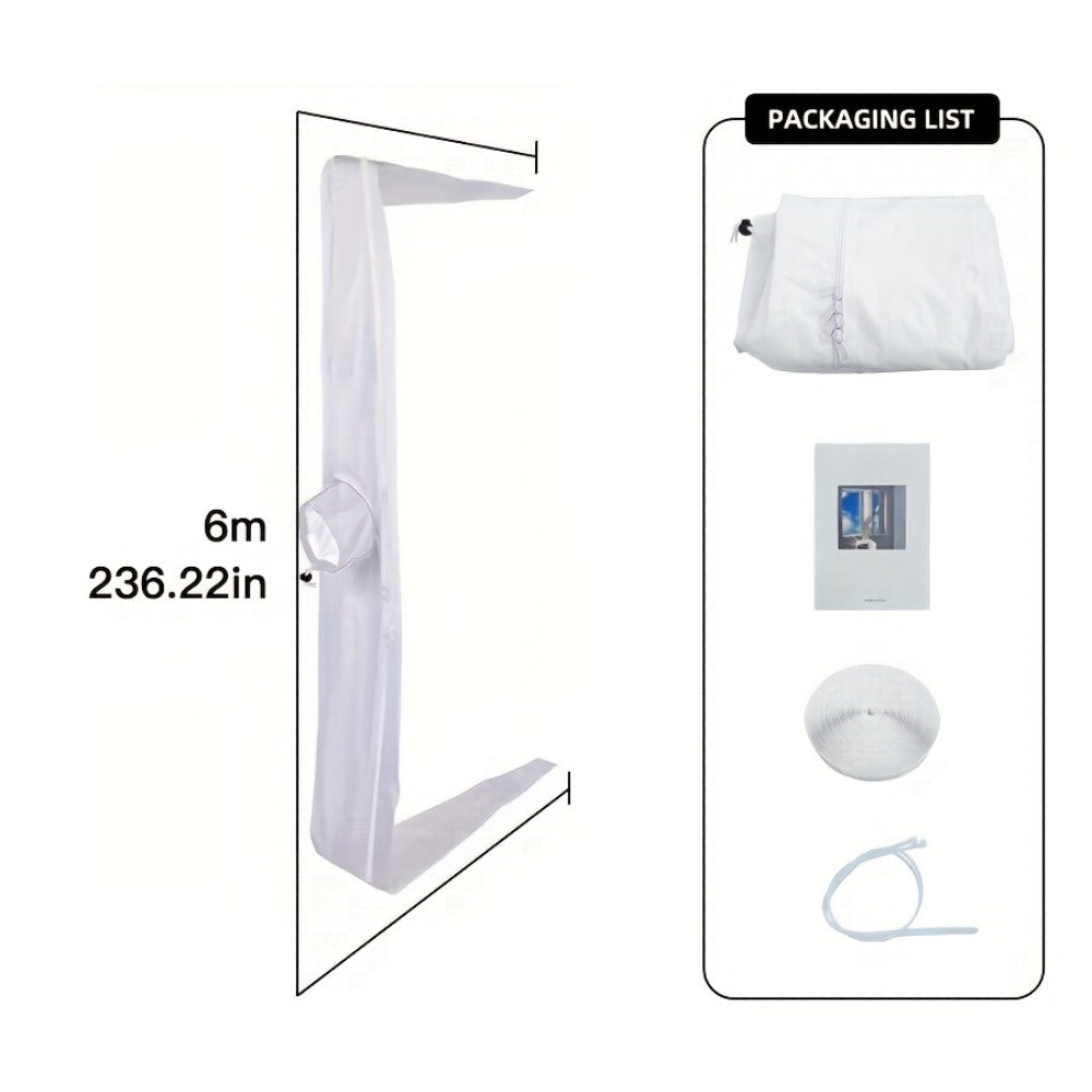 Portable AC Window Sealing Strip Universal | Adjustable Air Conditioner Exhaust Hose Seal Kit with Zipper & Adhesive | 4M 5M 220¡± 236¡± Sizes for All Portable Air Conditioners