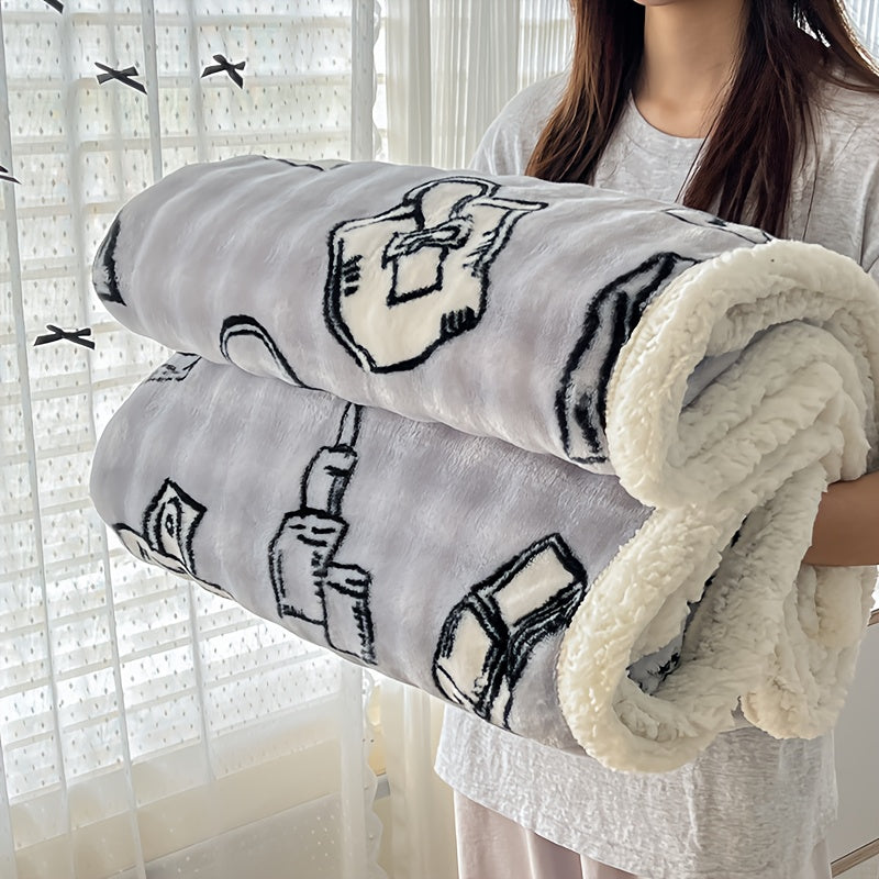 400-450gsm Heavyweight Flannel Blanket ¨C Thick Warm Woven Throw for Bed, Sofa & Bedroom, Machine Washable, 16 Patterns, 4 Sizes