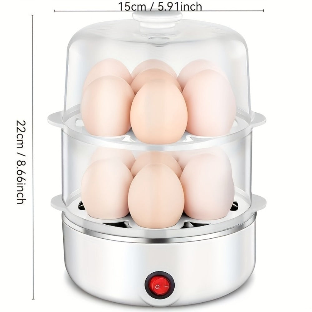 Egg Steamer Stainless Steel Mini Breakfast Machine Single Double Layer Multi-Functional Egg Cooker for Home Dormitory Student Dorm Back to School Holiday Gift