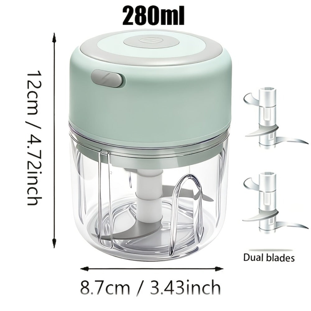 Mini Food Processor USB Rechargeable Electric Chopper 9.47oz ¨C Portable Wireless Meat Grinder & Blender for Garlic, Vegetables, Fruit, Ginger & Chili, Compact Kitchen Tool for Home Office Travel