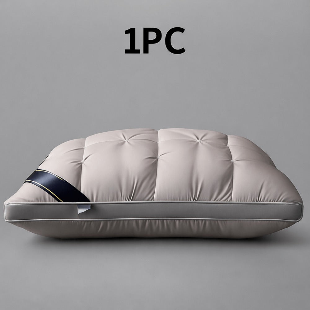 Hotel Quality Pillow Soft Polyester Fiber Bed Pillow with Zipper Closure for Deep Sleep Neck Support, Machine Washable All Season Pillow for Home Bedroom, White Grey 1 2 4 Pack
