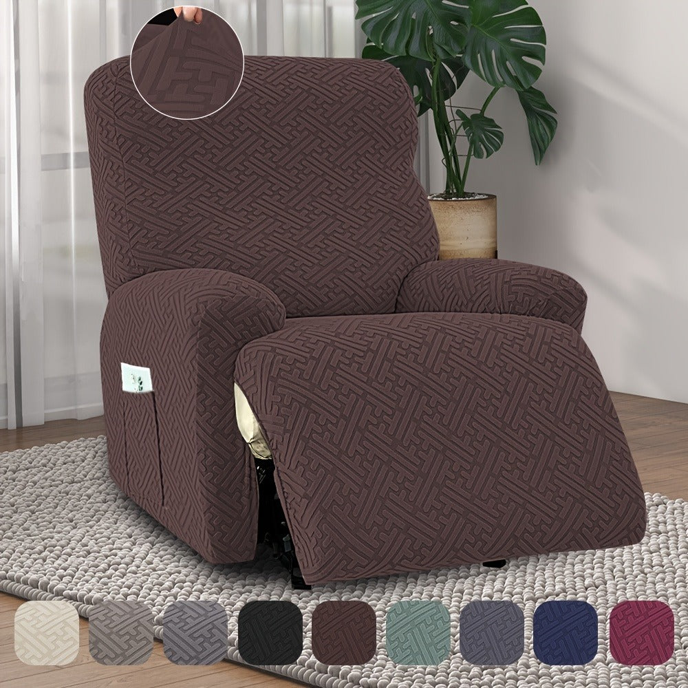 Stretch Recliner Slipcover with Pocket | All-Season 95% Polyester Spandex, All-in-One Recliner Chair Cover, Removable Washable Soft, Living Room Home Decor, 9 Colors