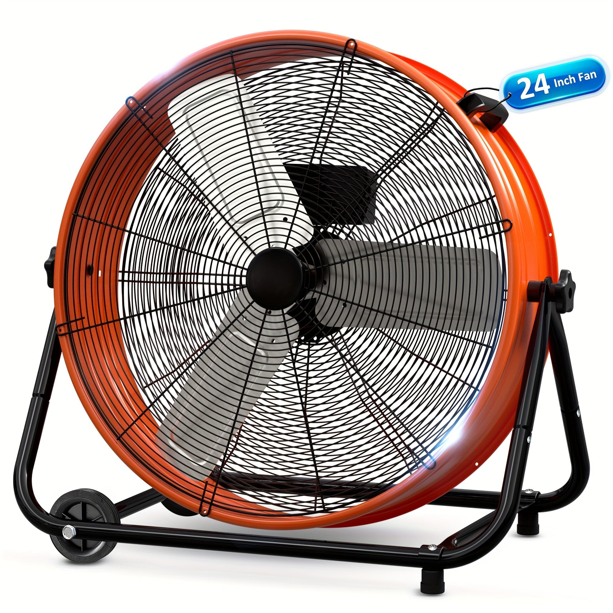 Industrial Drum Fan 24 & 30 Inch | High Velocity Floor Fan 9460-14000 CFM, 3-Speed Air Circulator with 180¡ã Tilt for Warehouse, Garage, Workshop, Job Site & Large Space Cooling ¨C Multiple Colors