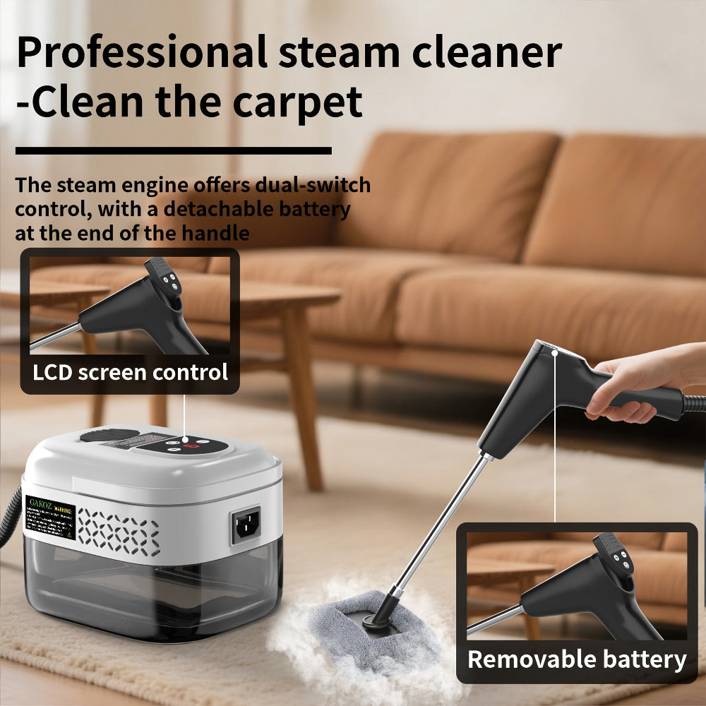 Handheld Steam Cleaner High Pressure High Temperature LCD Multi-Speed for Kitchen Grease Sofa Tile Grout Carpet Home Cleaning