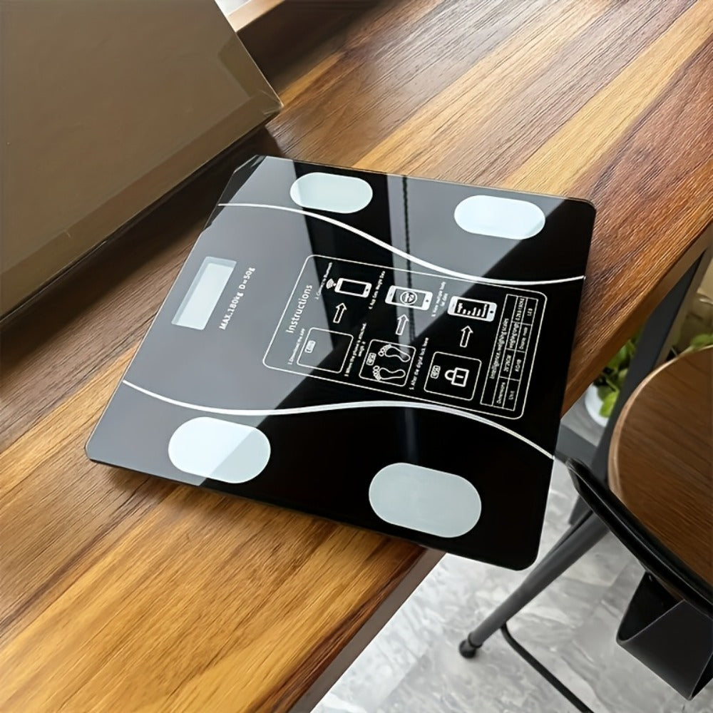Digital Bathroom Scale Body Weight Scale LED Backlit Display Tempered Glass 400lb Capacity Compact