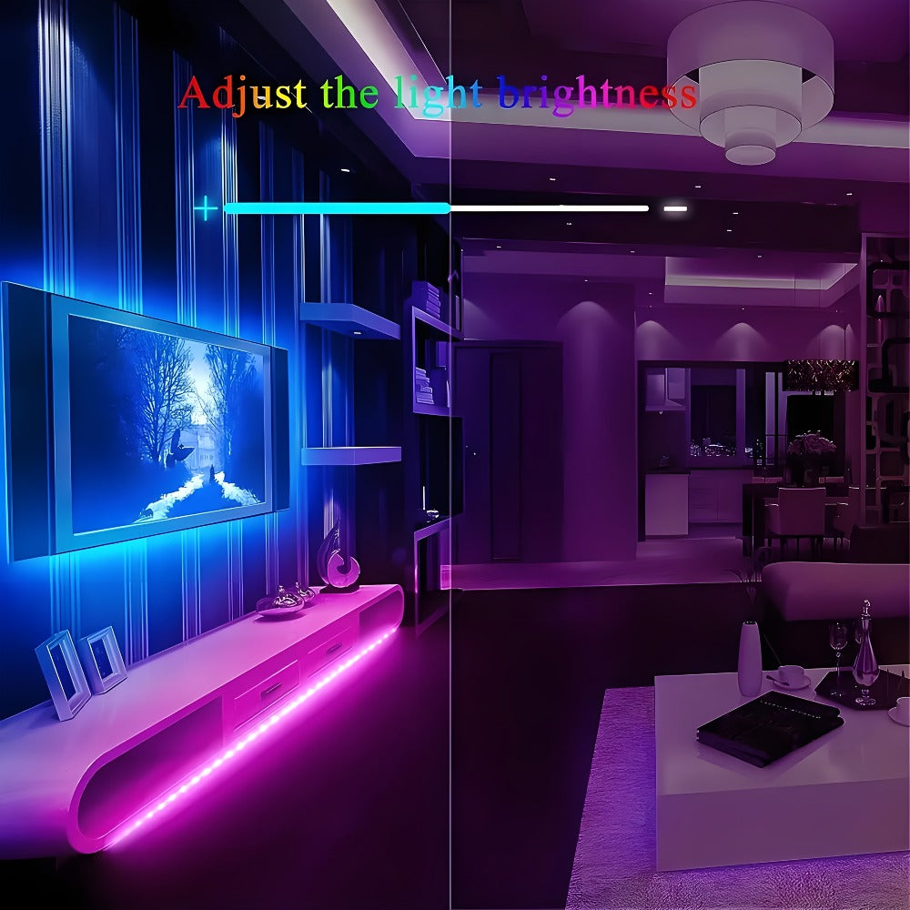 RGB LED Light Strip 5050 SMD USB Powered - Multi-Color Cuttable LED Strip with 3-Button Controller, Easy Install for Home Decor Living Room Bedroom TV Background Christmas Party Stage, 3M / 4M / 15M
