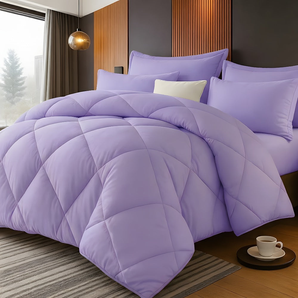 Comforter Set 2/3 Piece - Diamond Grid Quilted Down Alternative Comforter with Pillowcases, Soft Microfiber Breathable All Season Bedding Set, Twin Queen King, Multiple Colors