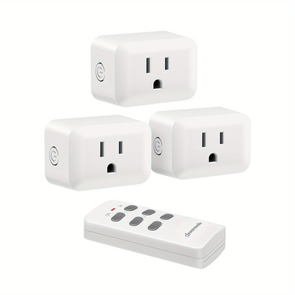Wireless Remote Control Outlet Switch 100ft RF Range Programmable Expandable Plug-in Remote Light Switch No Wiring for Lamps Fans Appliances Indoor Use