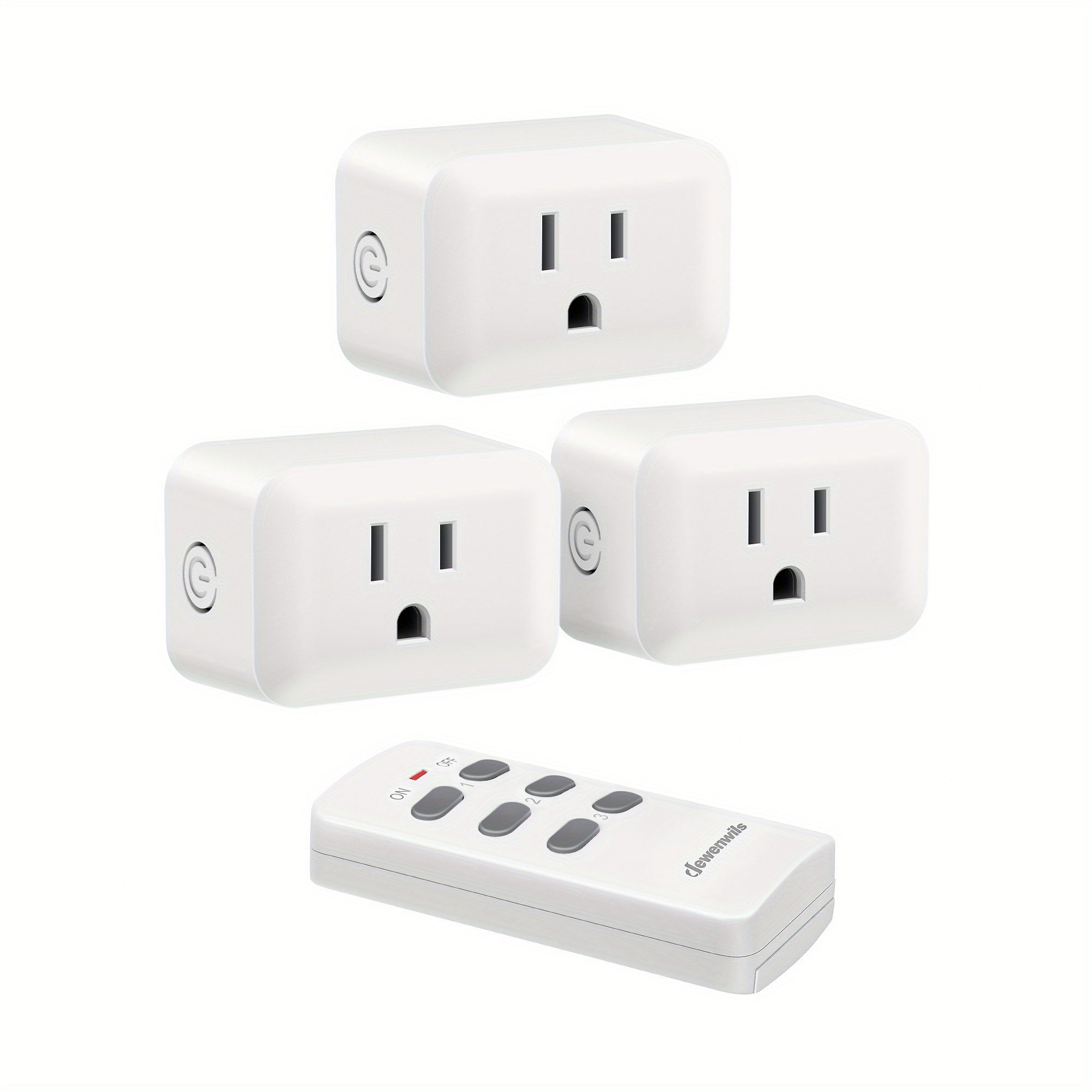 Wireless Remote Control Outlet Switch 100ft RF Range Programmable Expandable Plug-in Remote Light Switch No Wiring for Lamps Fans Appliances Indoor Use