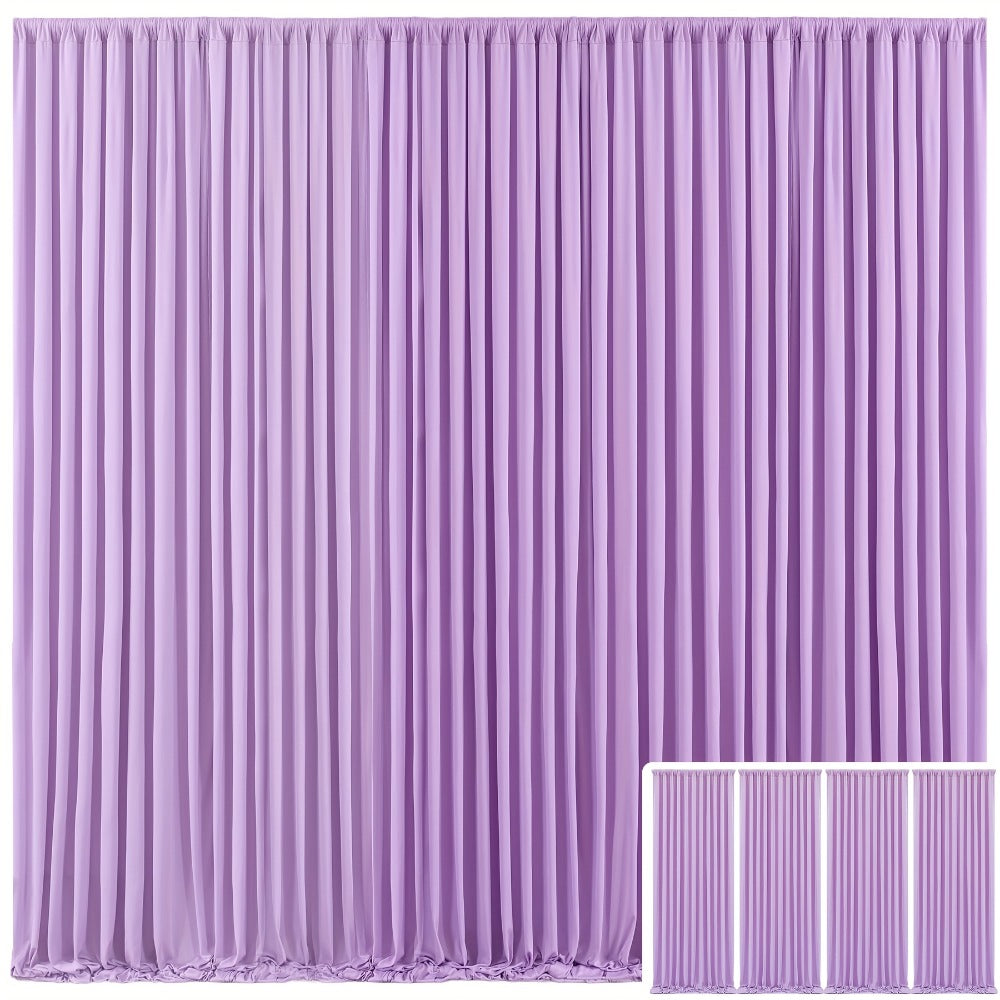 Blackout Backdrop Curtain 4 Pack 5x10 Ft - Heavyweight Nonwoven, Wrinkle-Resistant, Smooth Hanging for Wedding Birthday Baby Shower Party Photography Background Decoration