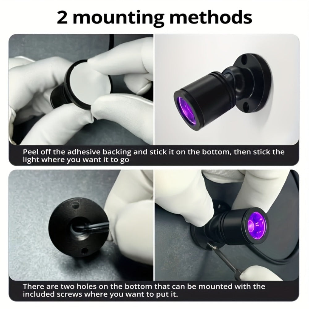 LED UV Blacklight USB Powered Mini Spotlight ¨C Glow Party, Tapestry & UV Reactive Decoration with On/Off Switch