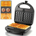 OSTBA 3-in-1 Sandwich Maker Panini Press Waffle Iron 750W Removable Non-Stick Plates for Breakfast Sandwiches Grilled Cheese Waffles Steak BBQ Black