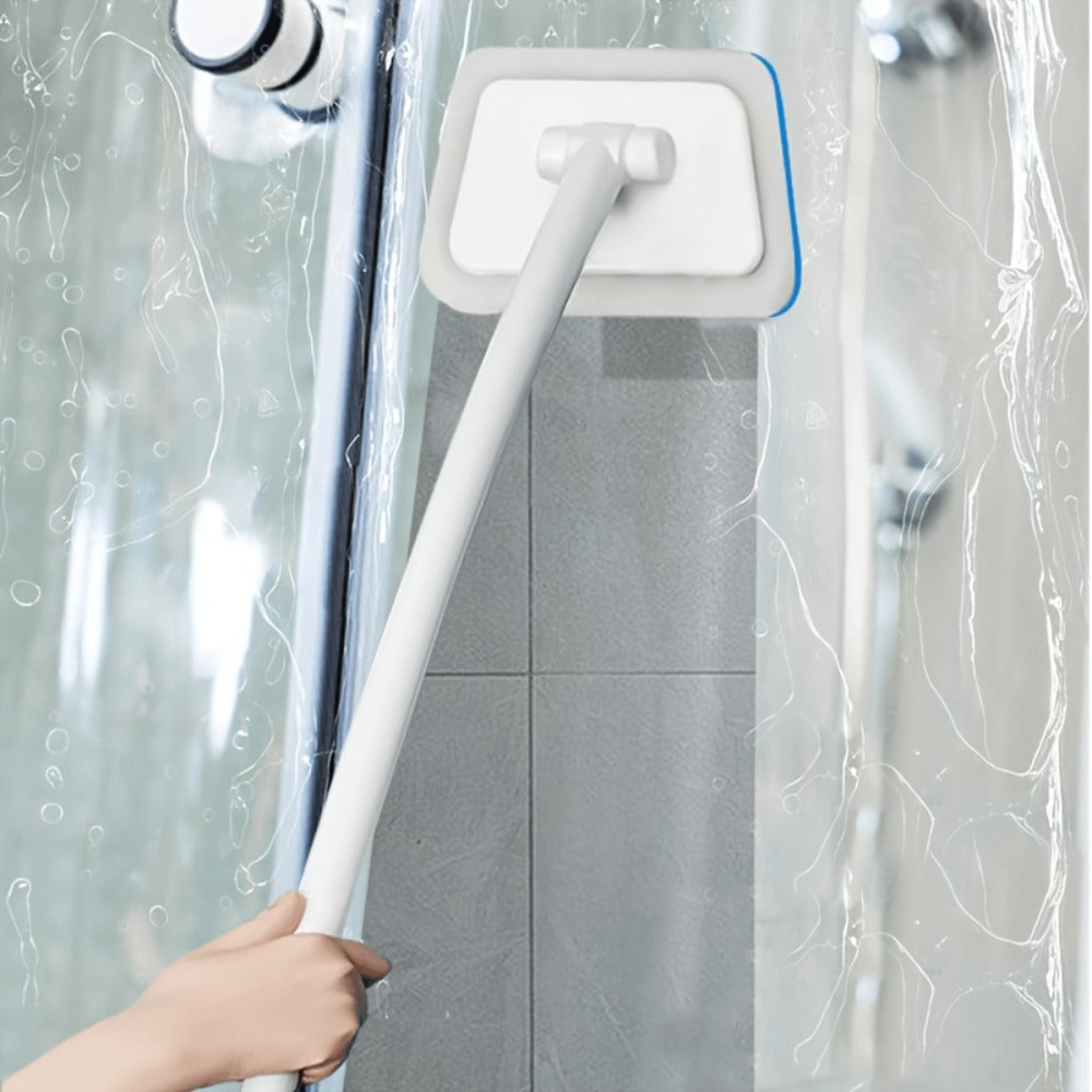 Long Handle Sponge Brush Set with Replaceable Heads for Kitchen Bathroom Tile Bathtub Cleaning ¨C 1 Handle + 6/10/15 Brush Heads, Thickened Durable Scrubber