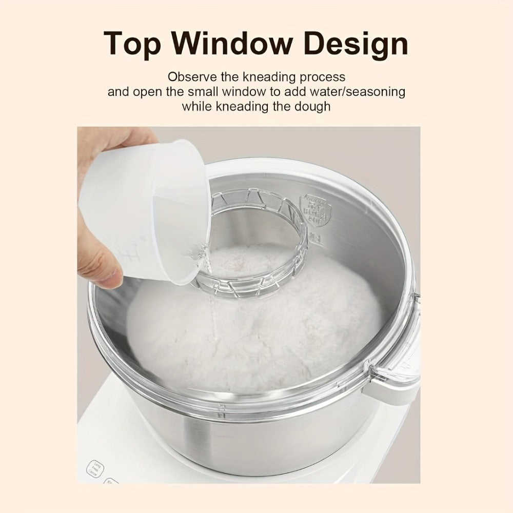 Electric Dough Maker 7Qt with Fermentation Function - 250W Dough Kneading Machine, 304 Stainless Steel Bowl, Microcomputer Timer, Constant Temperature Ferment, for Bread Pizza Pasta Dumplings, Red/White